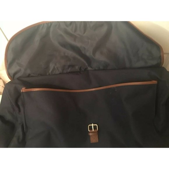 Polo Ralph Lauren Duffel Bag Large Canvas Blue Brown Carry On Overnight … - Picture 8 of 10